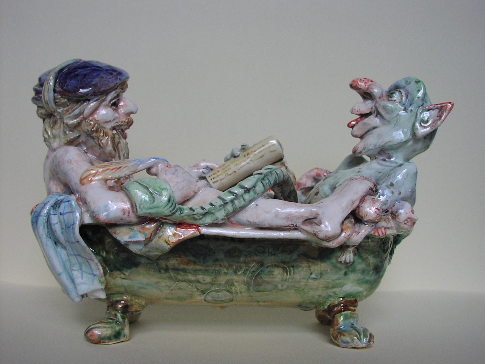 Faustas in the bath with Mephistopheles (private collection)